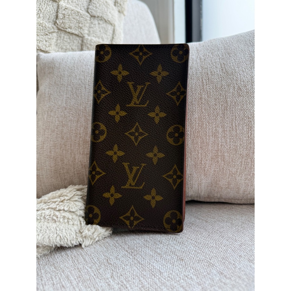 Louis Vuitton Monogram Porte-Valeurs Cartes Credit Long Bifold Wallet Brown